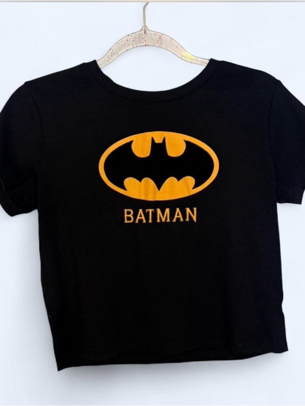 Batman Logo Black Tee with Yellow Graphic